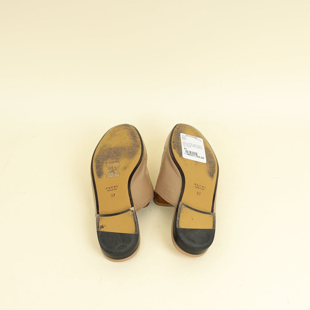Gucci Taupe Princetown Mules 37