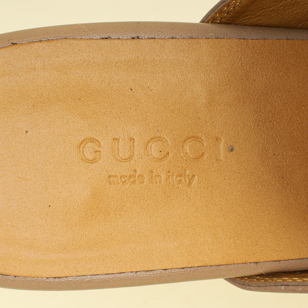 Gucci Taupe Princetown Mules 37