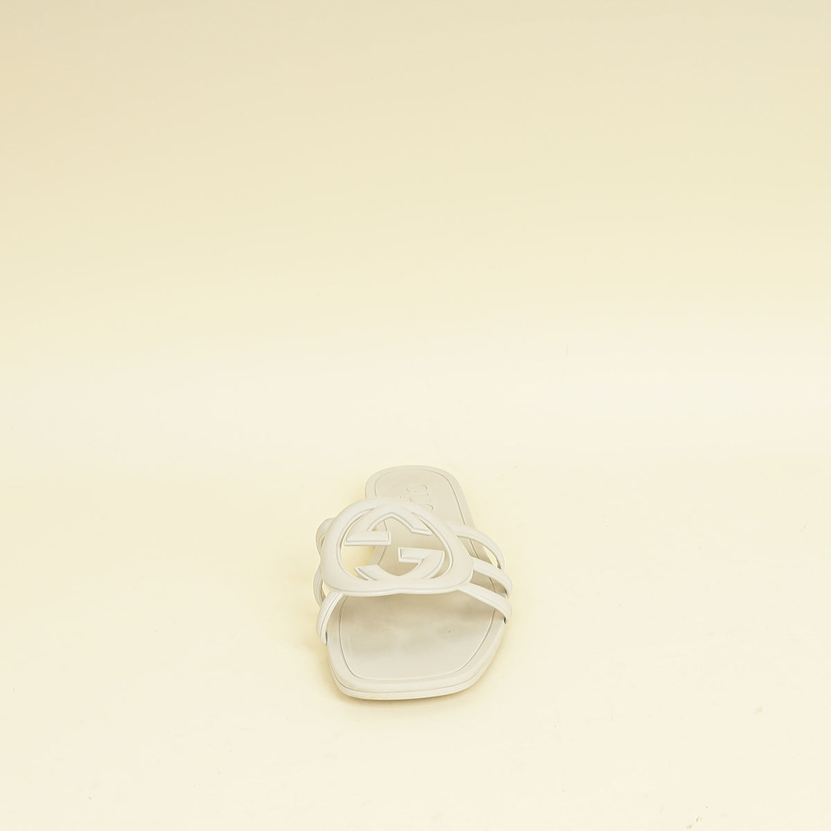 Gucci Vintage White Interlocking G Slide Sandal 37