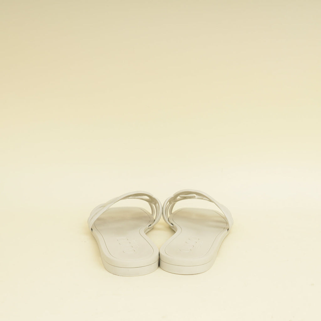 Gucci Vintage White Interlocking G Slide Sandal 37