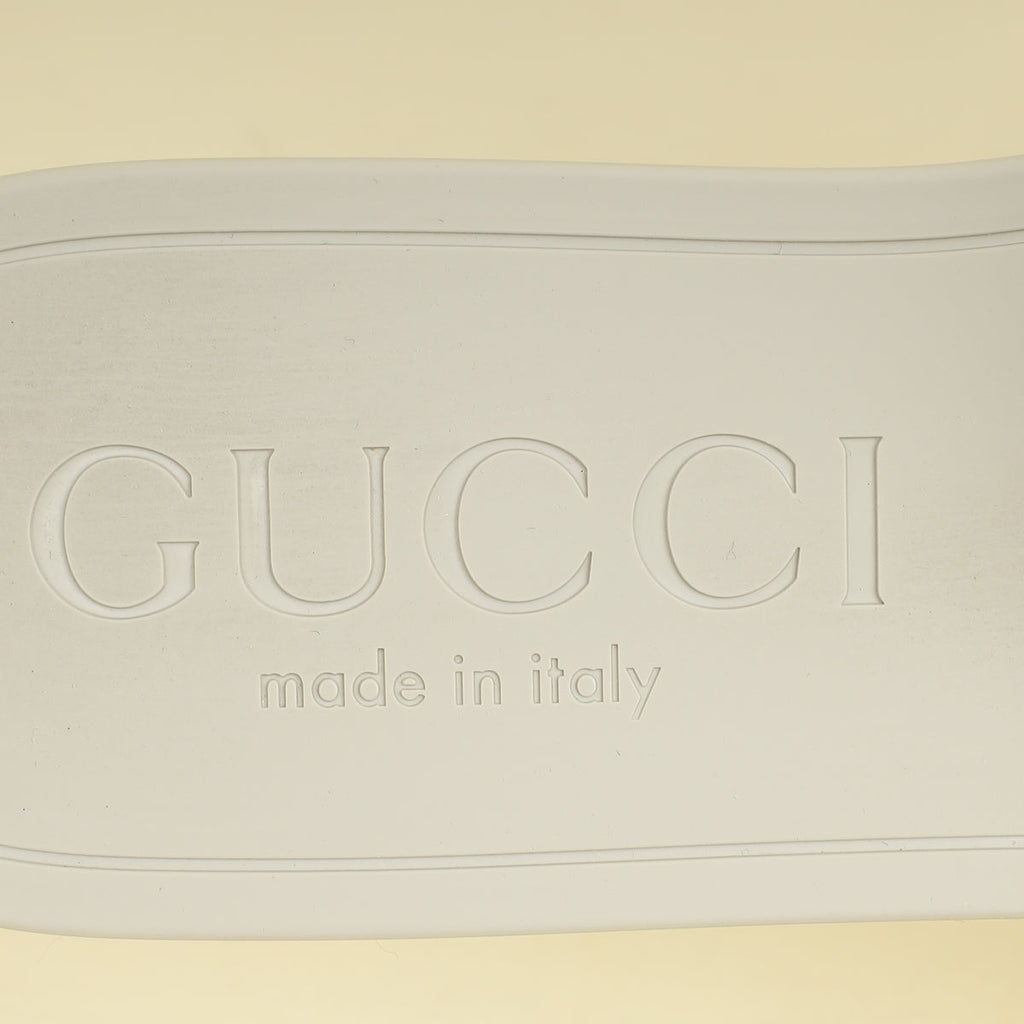 Gucci Vintage White Interlocking G Slide Sandal 37