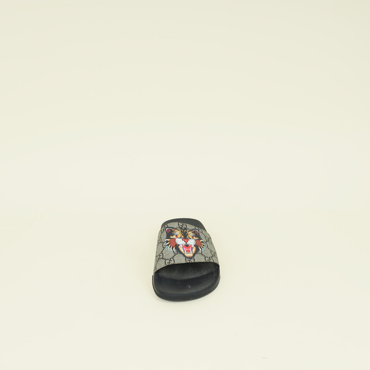 Gucci Bicolor GG Supreme Angry Cat Print Slide Sandal 37
