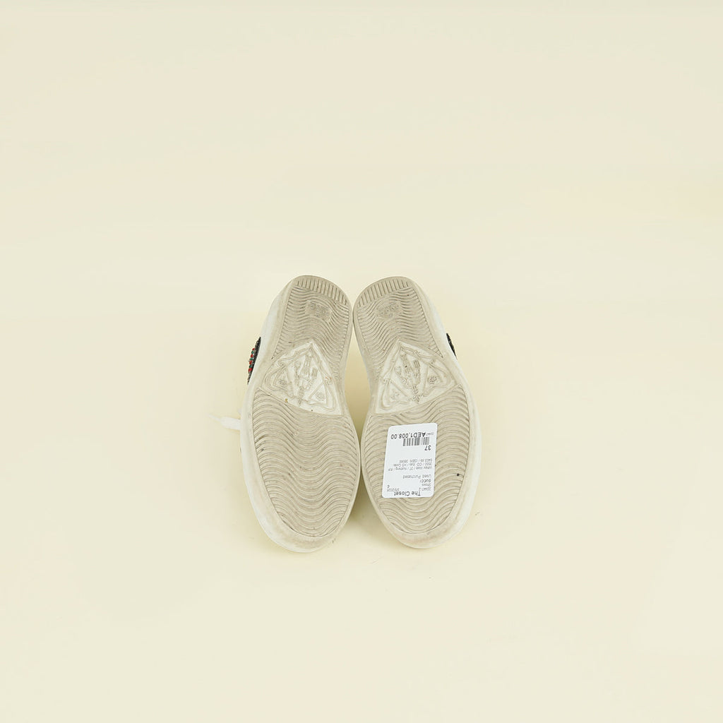 Gucci White Arrow Embroidered Ace Sneakers 37