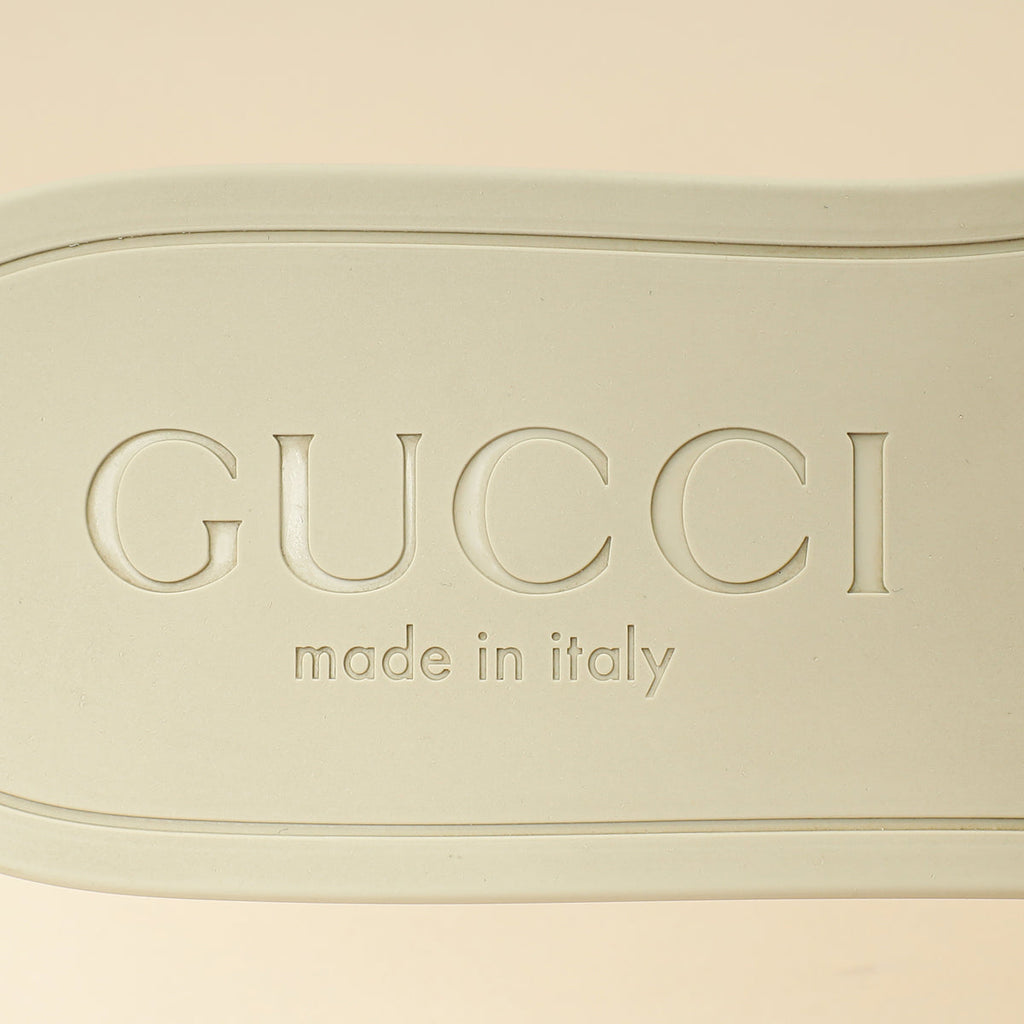 Gucci Off White Interlocking G Cutout Slide Sandal 37