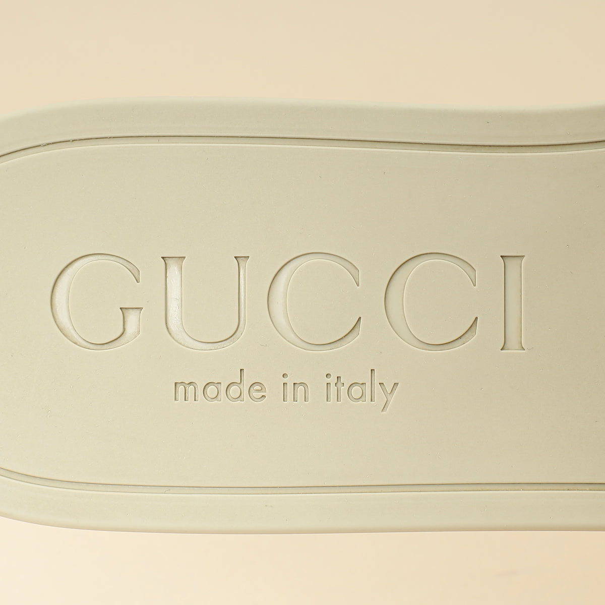 Gucci Off White Interlocking G Cutout Slide Sandal 37