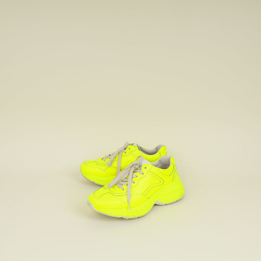 Gucci Neon Yellow Logo Rhyton Sneaker 37