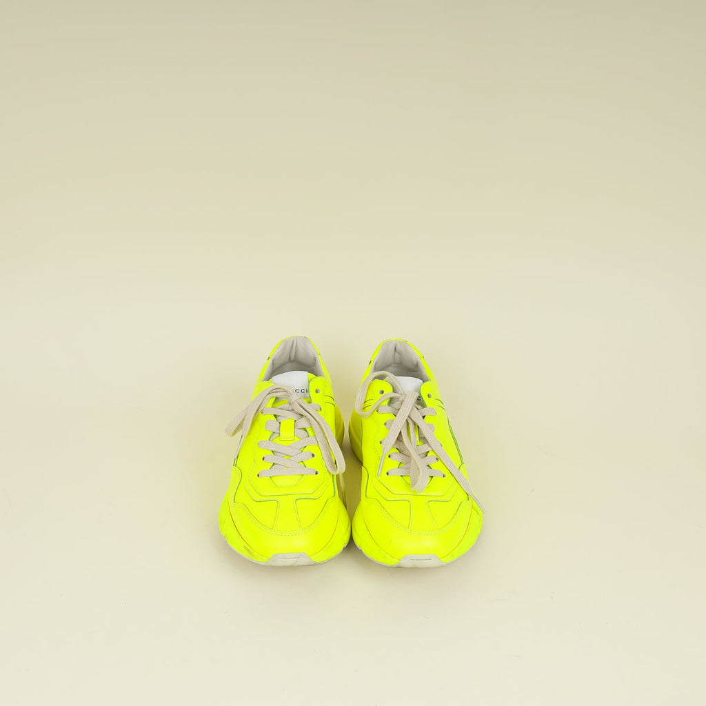 Gucci Neon Yellow Logo Rhyton Sneaker 37