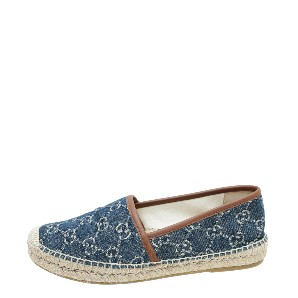Gucci Navy Blue GG Denim Espadrille 37