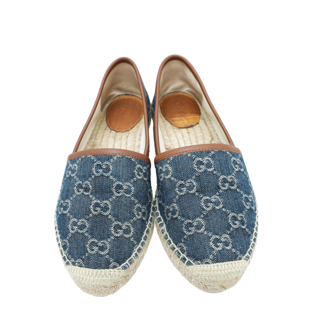 Gucci Navy Blue GG Denim Espadrille 37