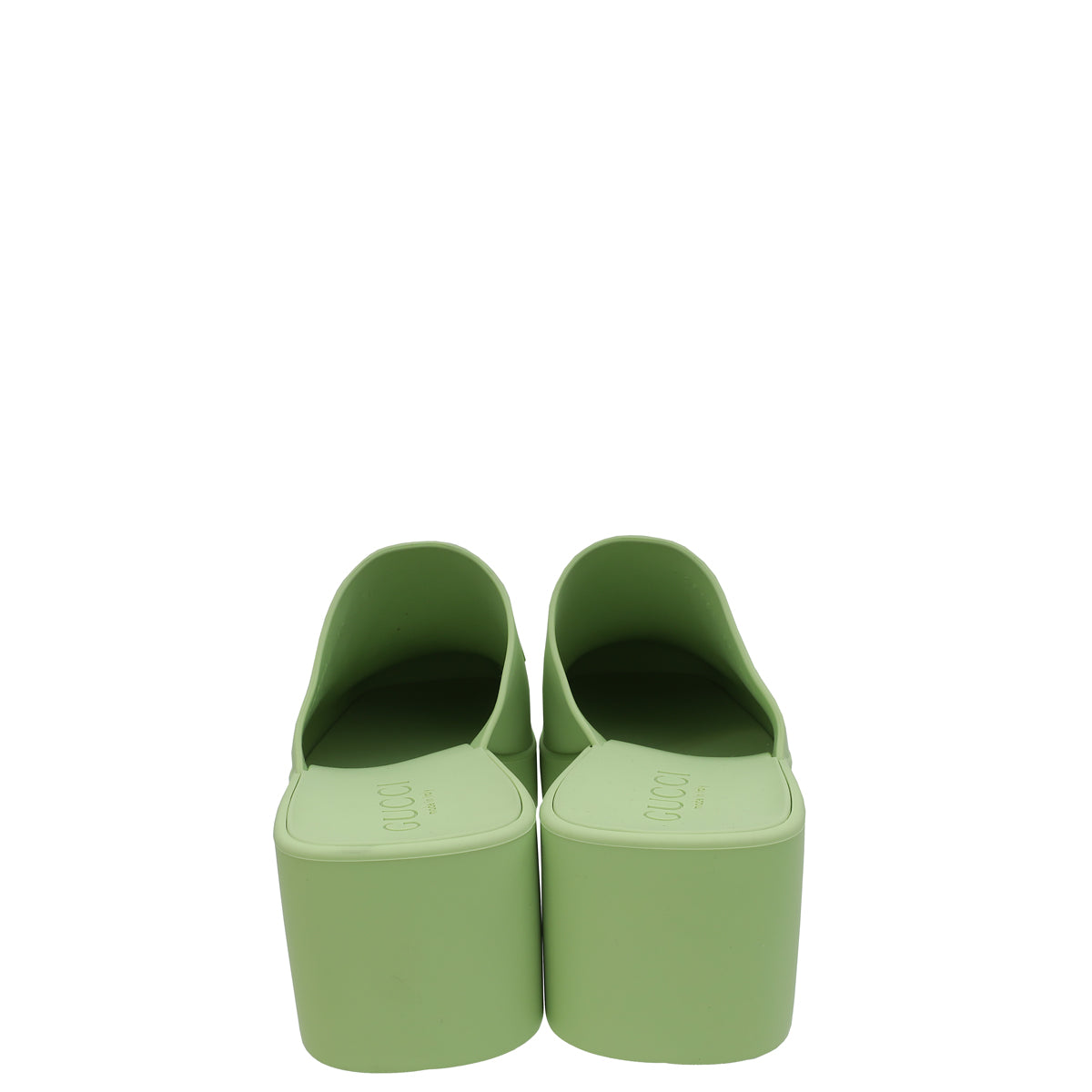 Gucci Pastel Green Logo Rubber Slip-On Sandal 37