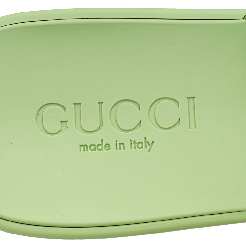Gucci Pastel Green Logo Rubber Slip-On Sandal 37