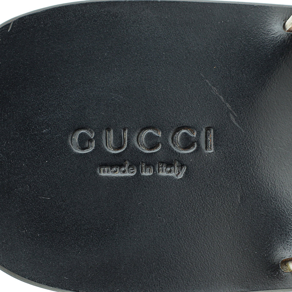 Gucci White GG Marmont Thong Sandals 38.5