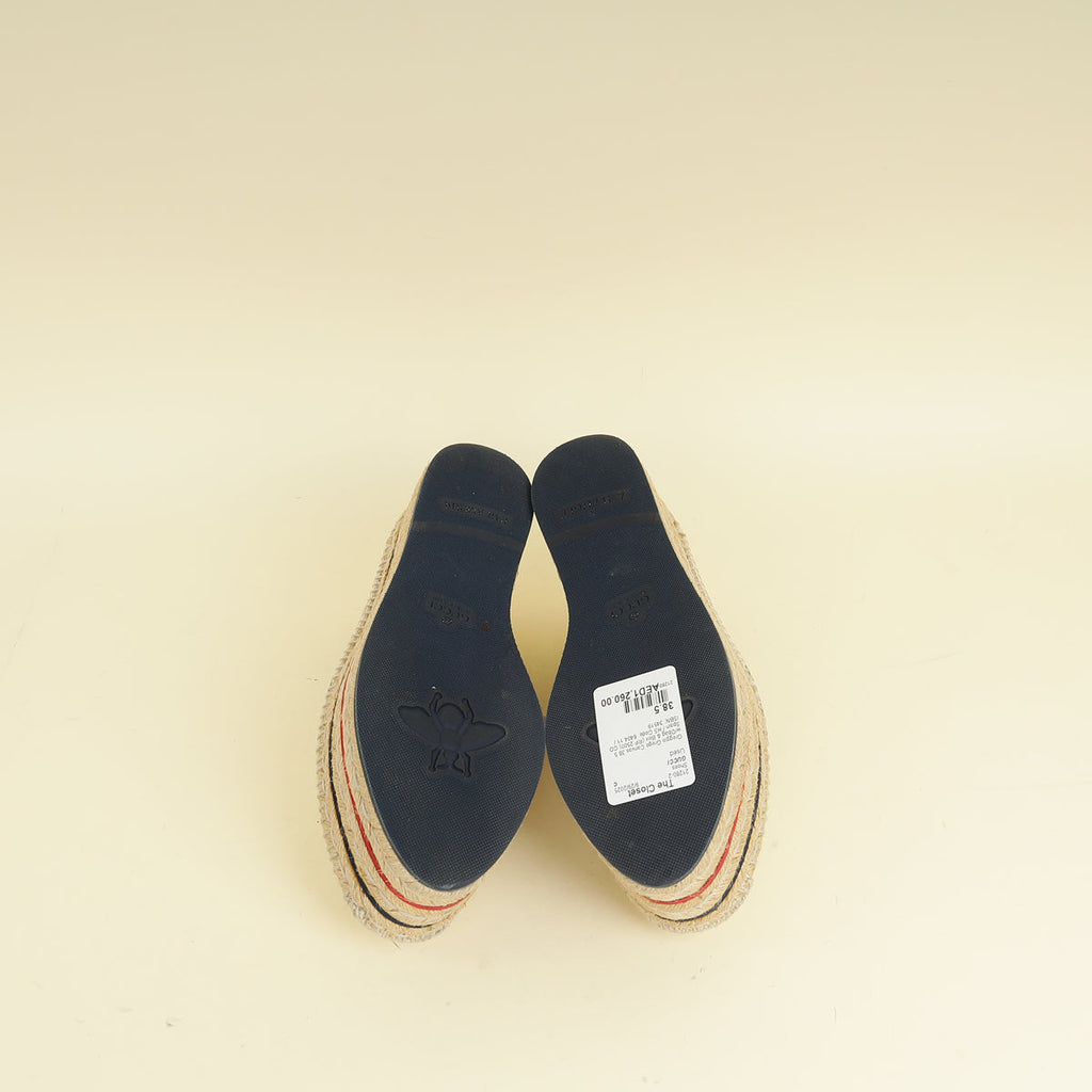 Gucci Greggio Grege Platform Espadrille Logo Sneakers 38.5