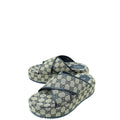 Gucci Navy Blue GG Platform 30mm Sandal 38.5