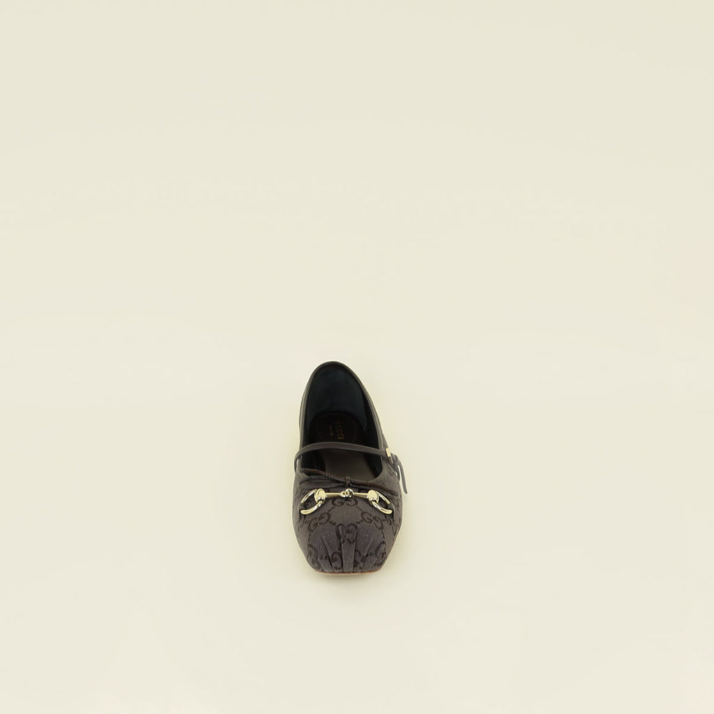 Gucci Chocolate Brown Horsebit Ballet Flat 38
