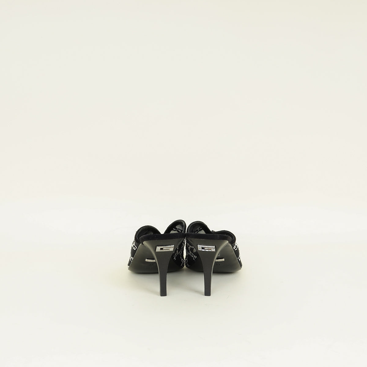 Gucci Black GG Crystal Embellished Mesh Mules 38