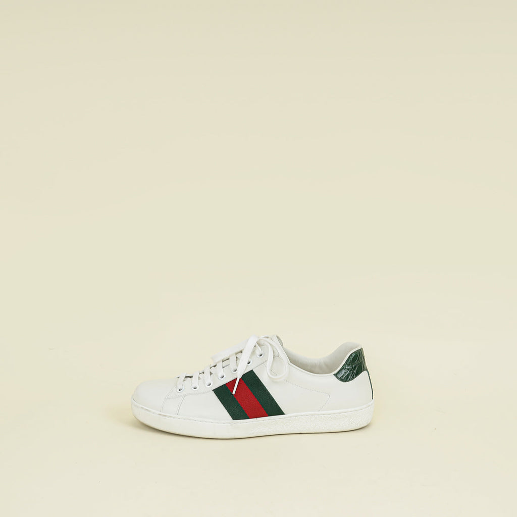 Gucci White Ace Sneakers 7.5