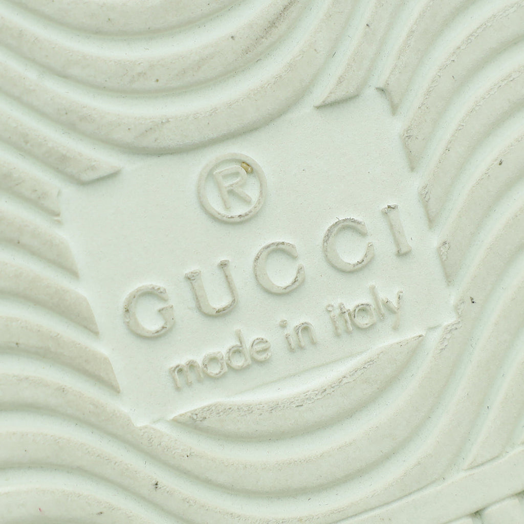Gucci White Ace Web Pearl Studs Sneaker 38