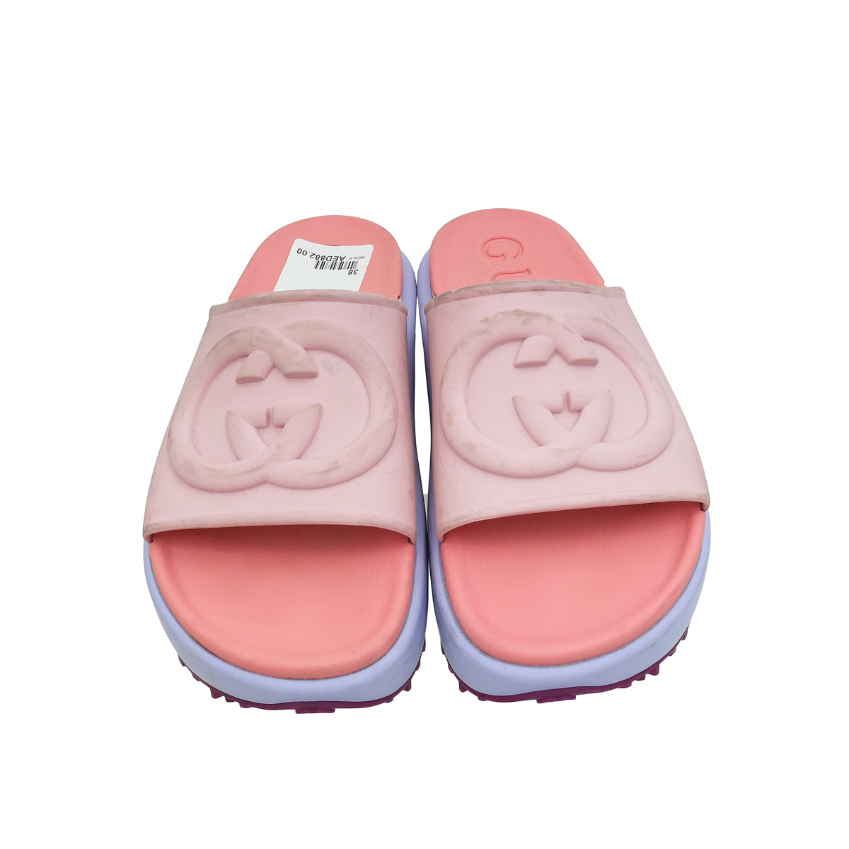 Gucci Bicolor Interlocking G Slide Sandals 38