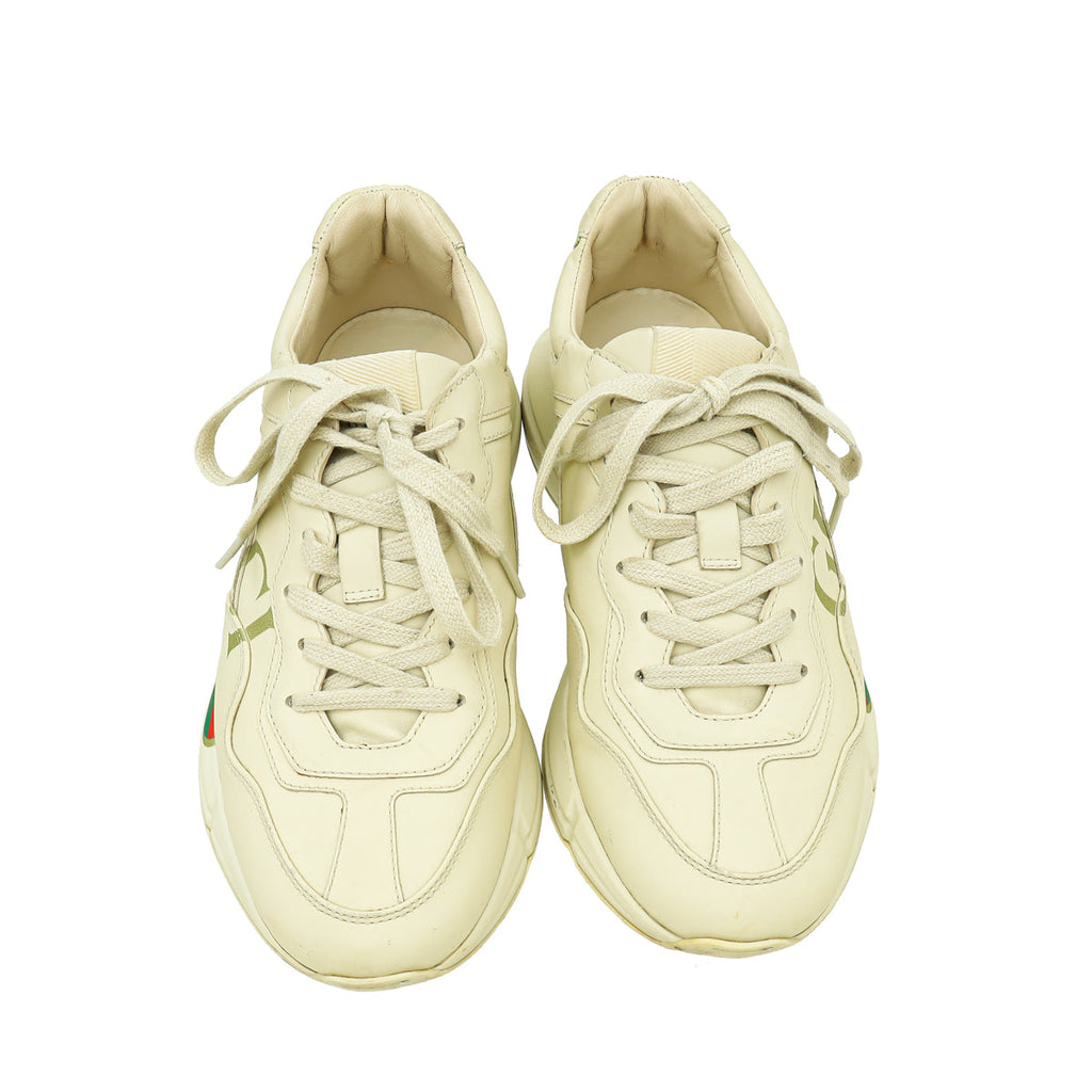 Gucci Mystic Beige Logo Rhyton Sneaker 38