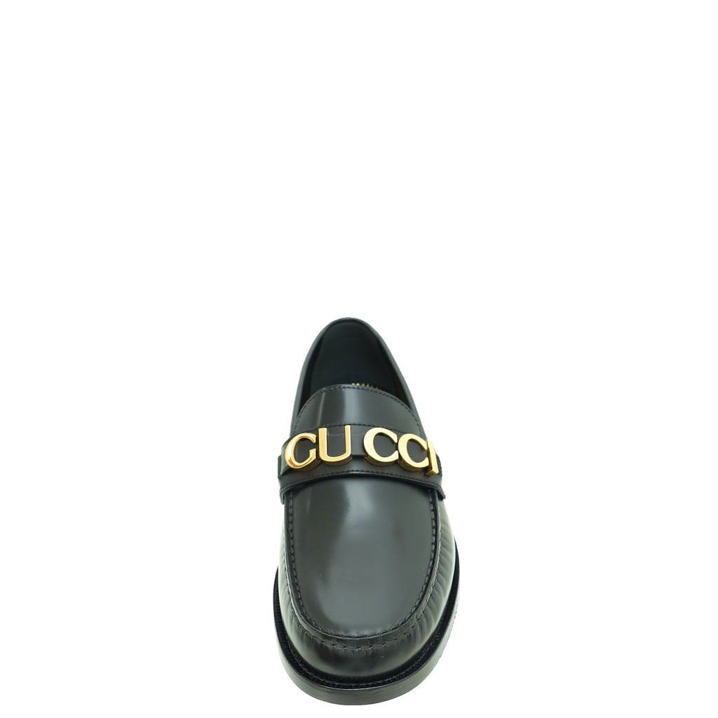 Gucci  Black Logo Loafer 8