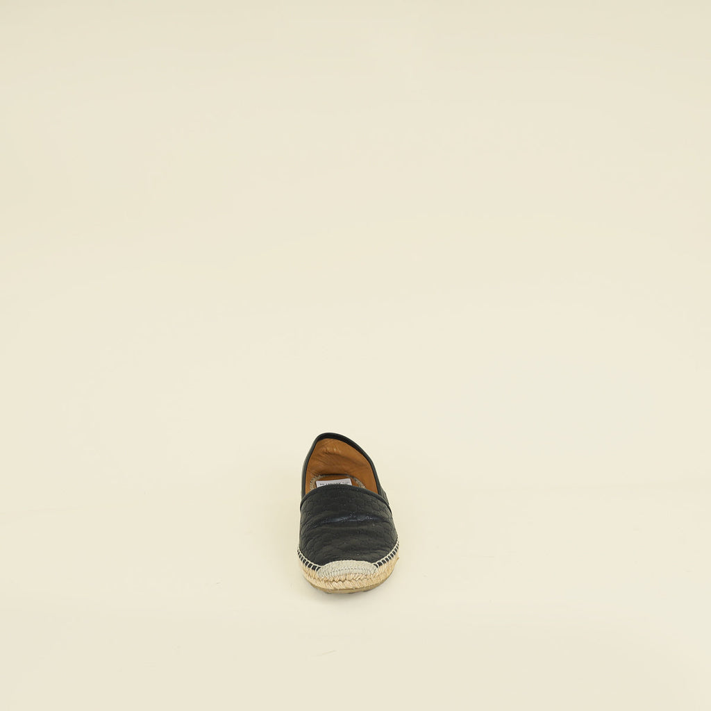 Gucci Black GG Microguccissima Espadrille 39.5