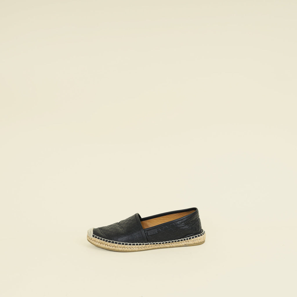 Gucci Black GG Microguccissima Espadrille 39.5
