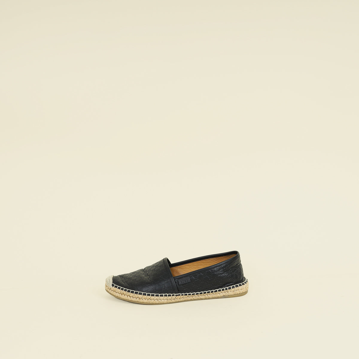 Gucci Black GG Microguccissima Espadrille 39.5