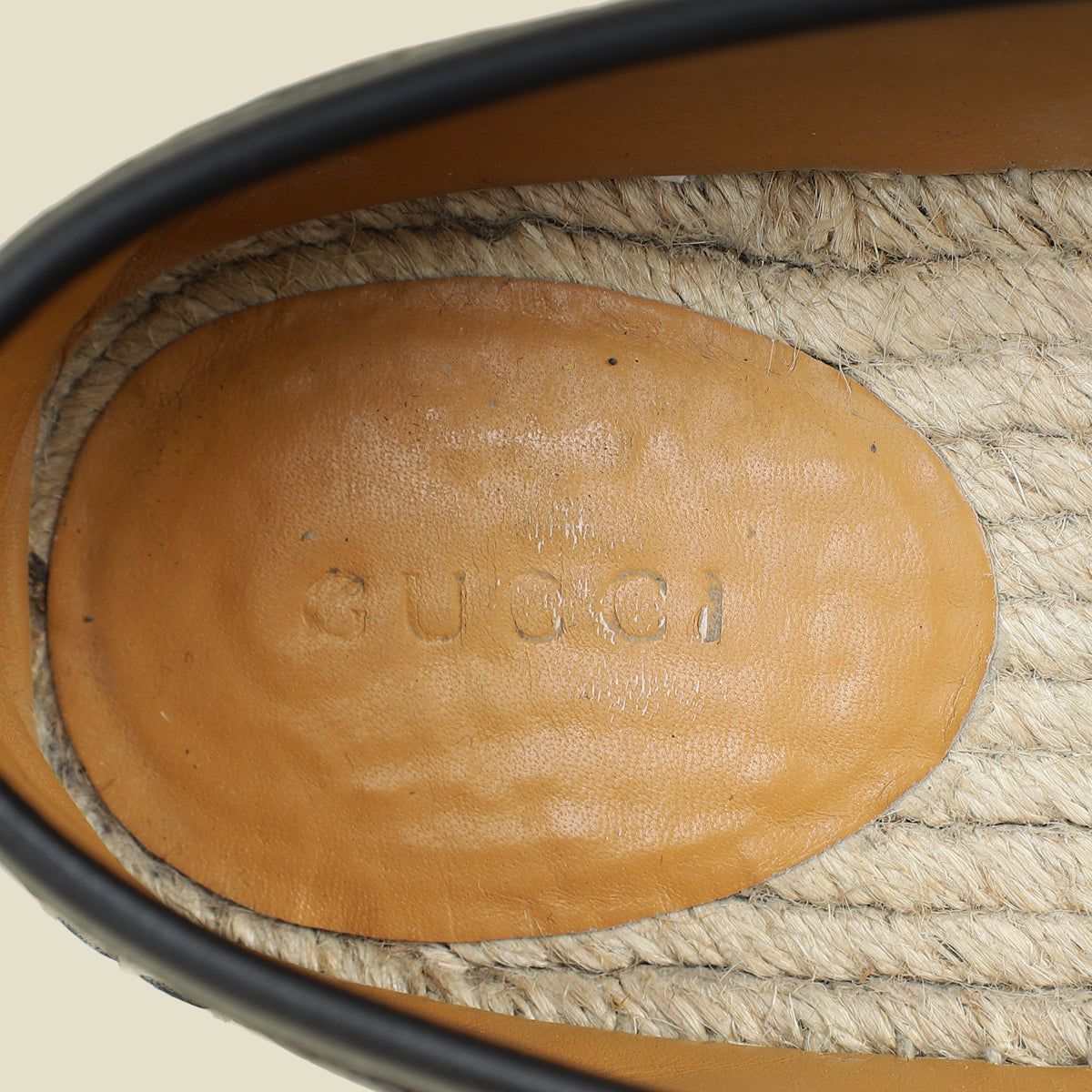 Gucci Black GG Microguccissima Espadrille 39.5