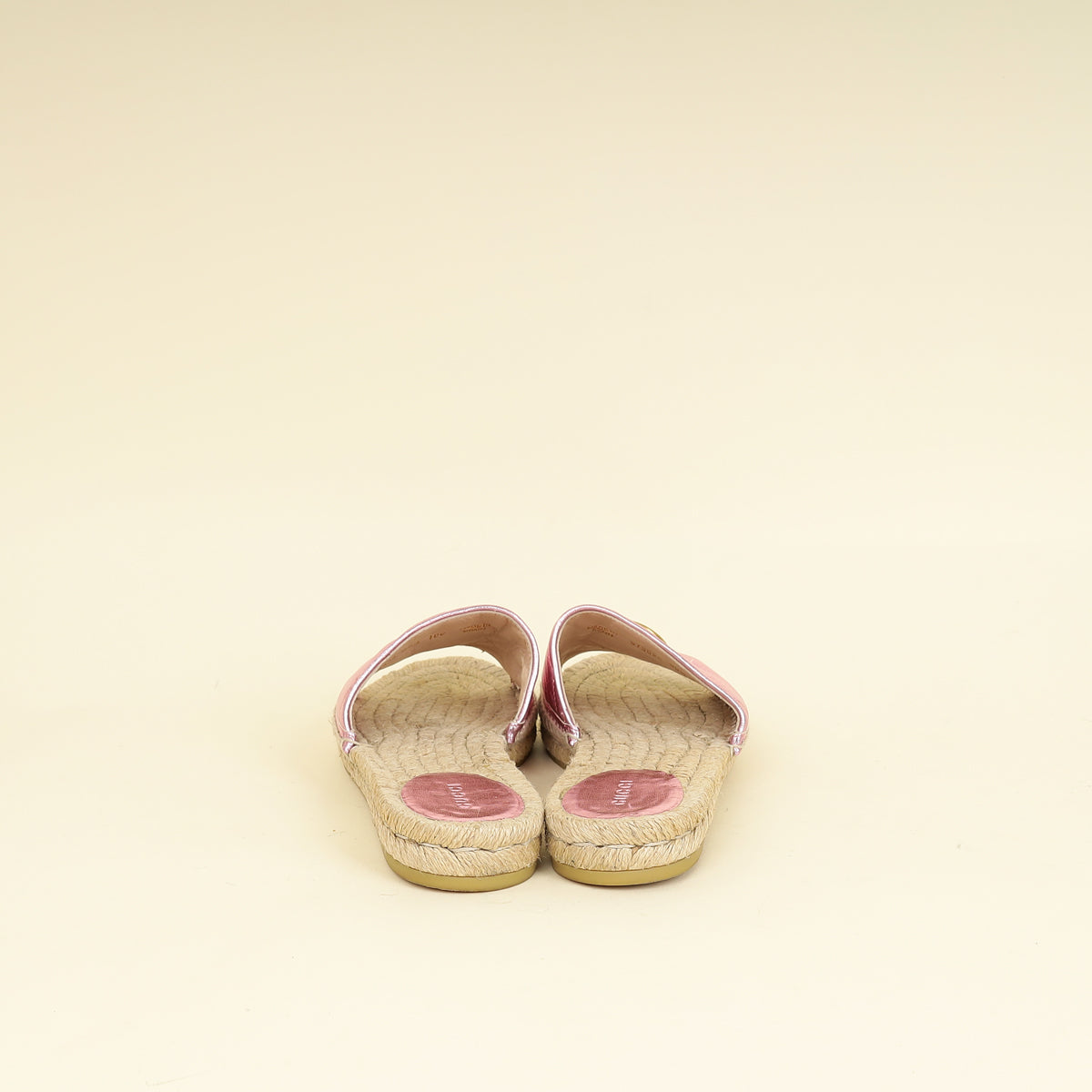 Gucci Metallic Pink GG Marmont  Espadrille Sandal 39