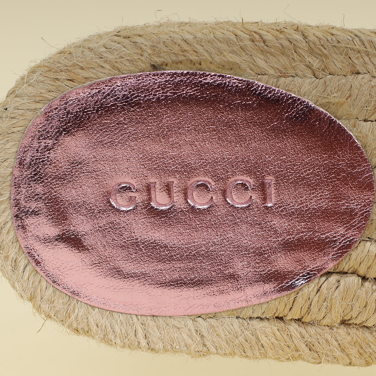 Gucci Metallic Pink GG Marmont  Espadrille Sandal 39
