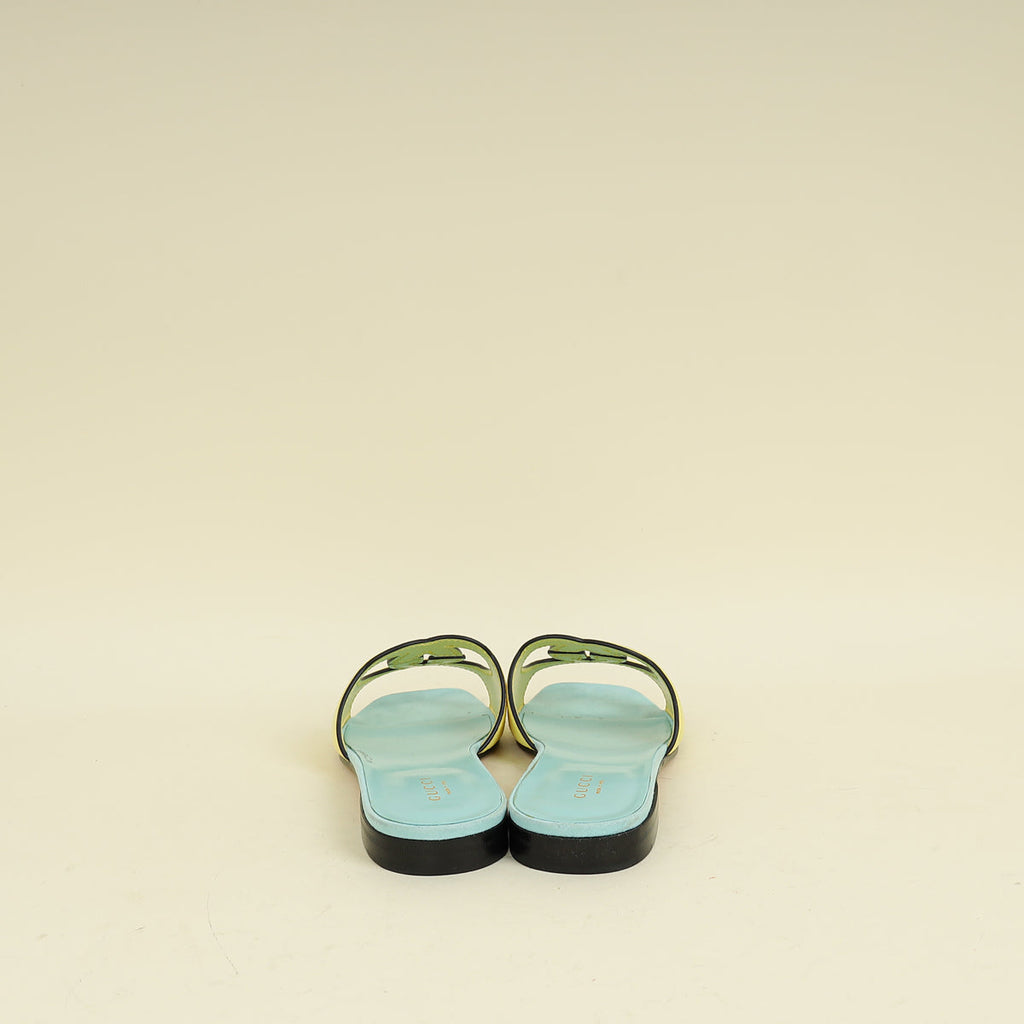 Gucci Bicolor Interlocking G Cutout Slide Sandal 39