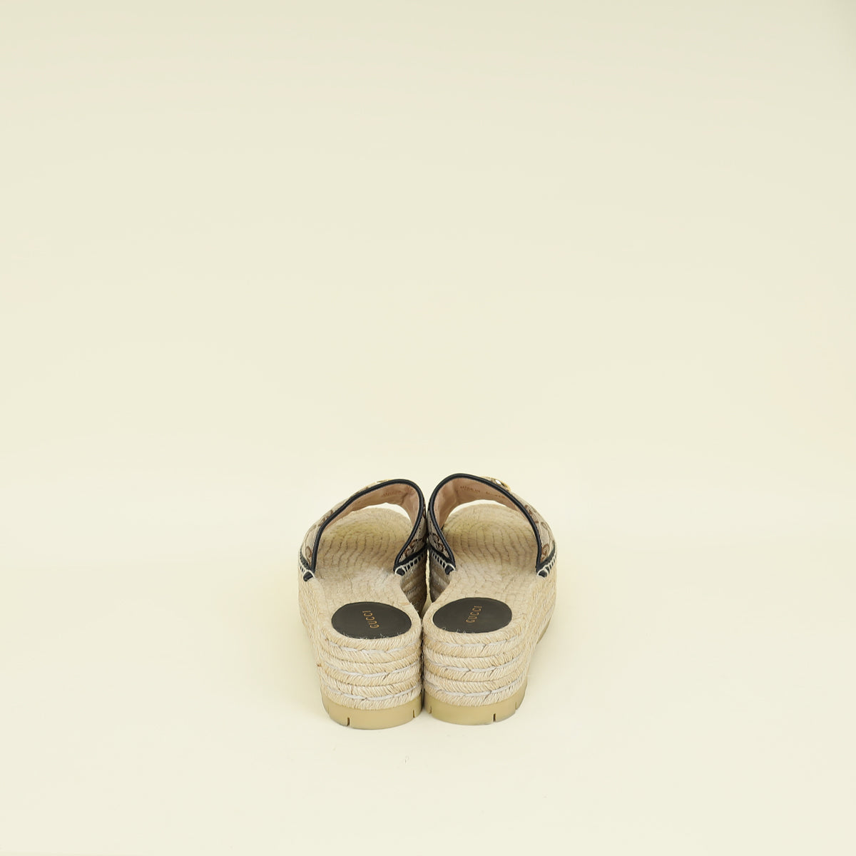 Gucci Ebony GG Marmont Platform Espadrille Mule 39