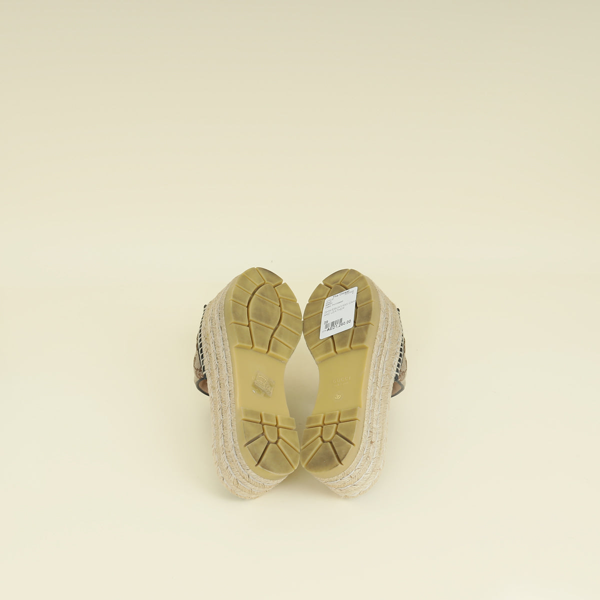 Gucci Ebony GG Marmont Platform Espadrille Mule 39