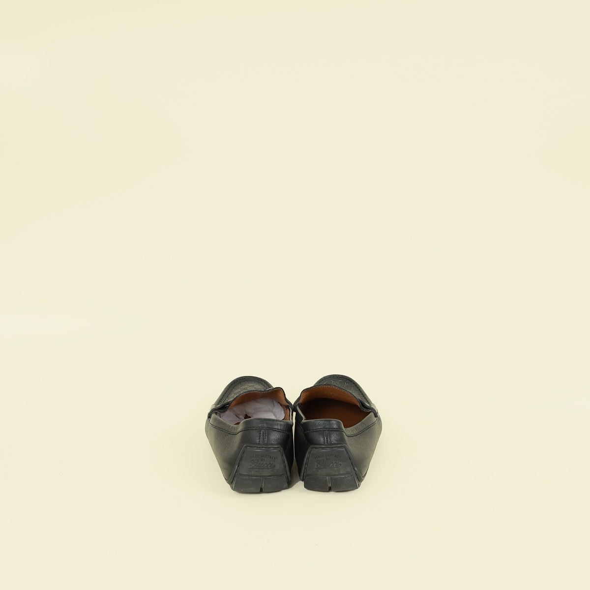 Gucci Black Microguccissima Mens Driver Loafers 39