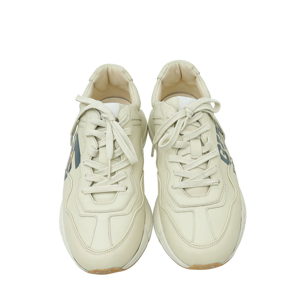 Gucci Ivory Rhyton Eschatology 1921 Print Sneaker 39