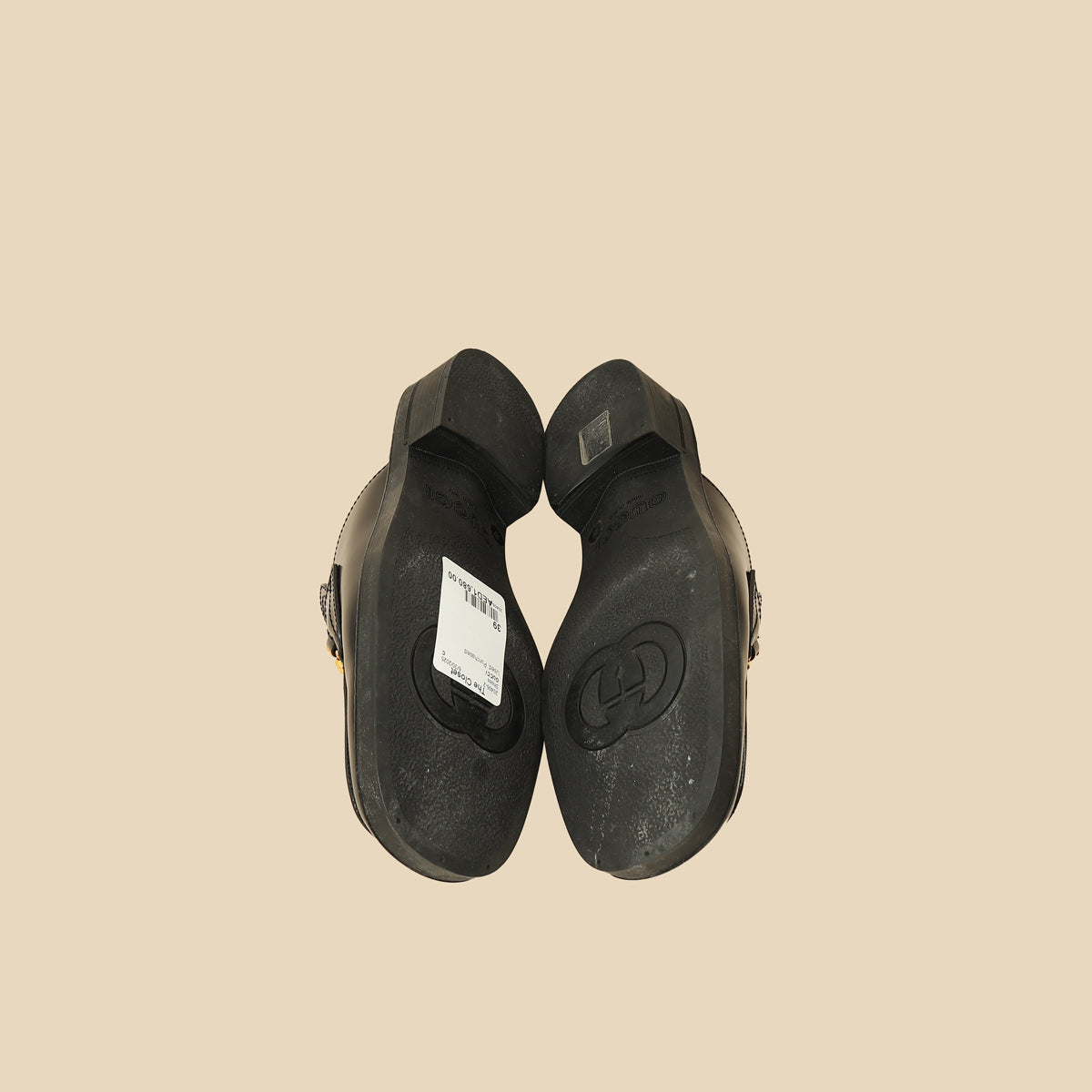 Gucci Black Interlocking G Leather Mules 39