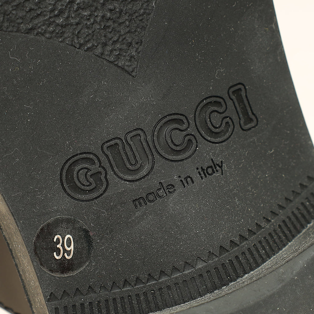Gucci Black Interlocking G Leather Mules 39