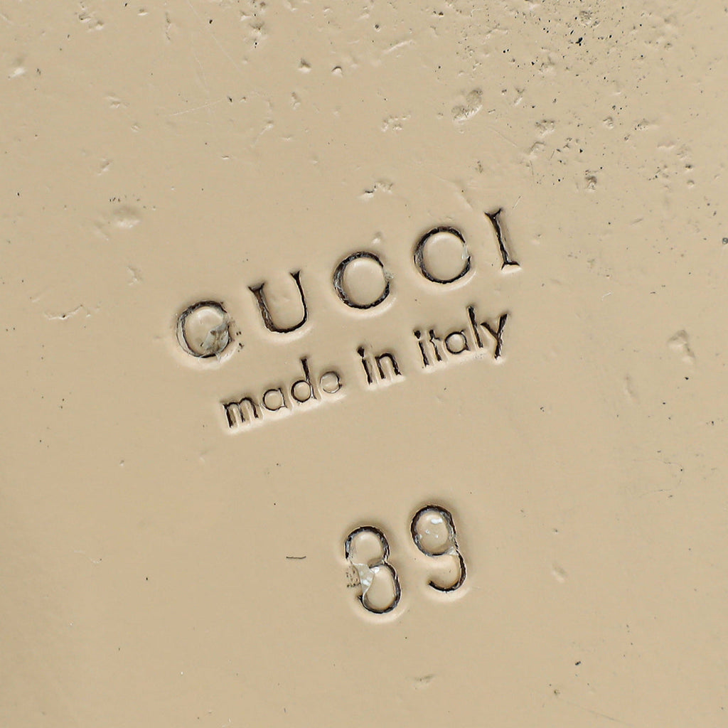 Gucci White Horsebit and Chain Accent Leather Flats 39