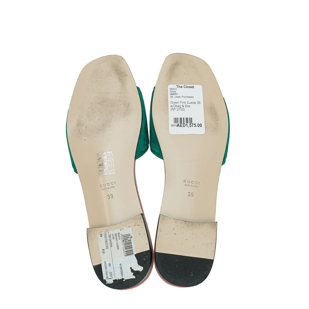 Gucci Bicolor Interlocking G Cut-Out Slide Sandals 39
