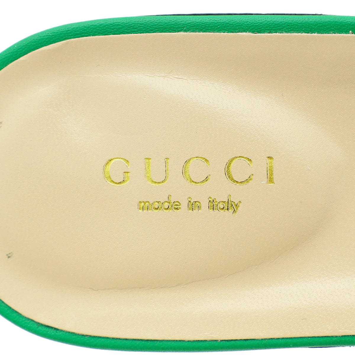 Gucci Green Interlocking G Cutout Flat Sandal 39