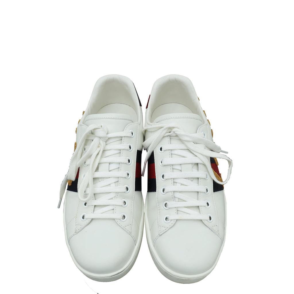 Gucci White Ace Loved Embroidered Sneaker 7.5