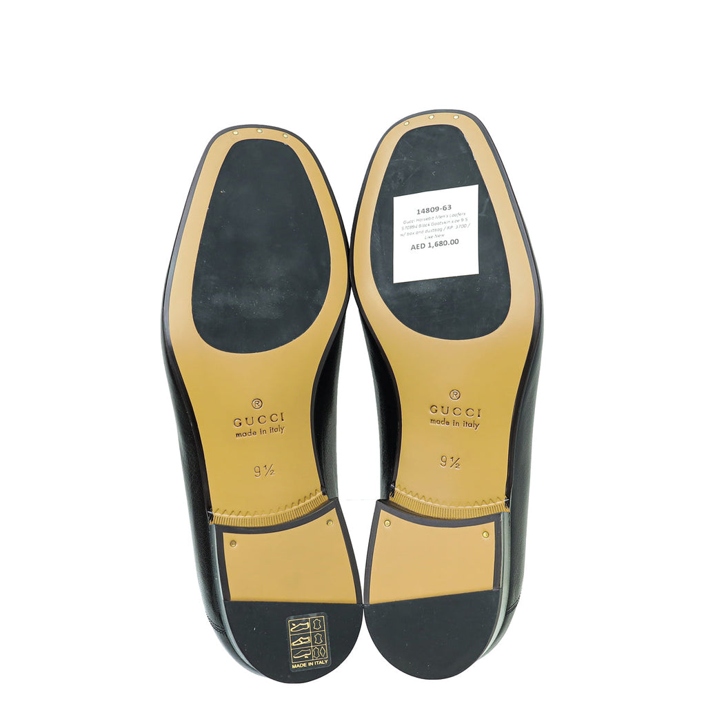 Gucci Black Horsebit Men's Loafers 9.5