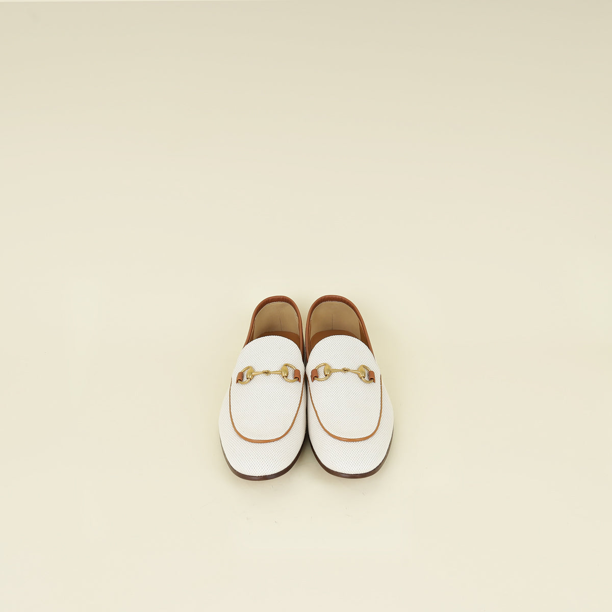 Gucci Tan Natural Jordaan Toile Jacquard Loafer 9.5
