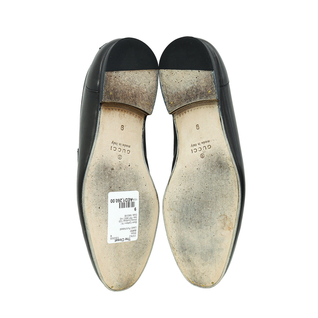 Gucci Black Men's Horsebit Jordaan Loafer 9