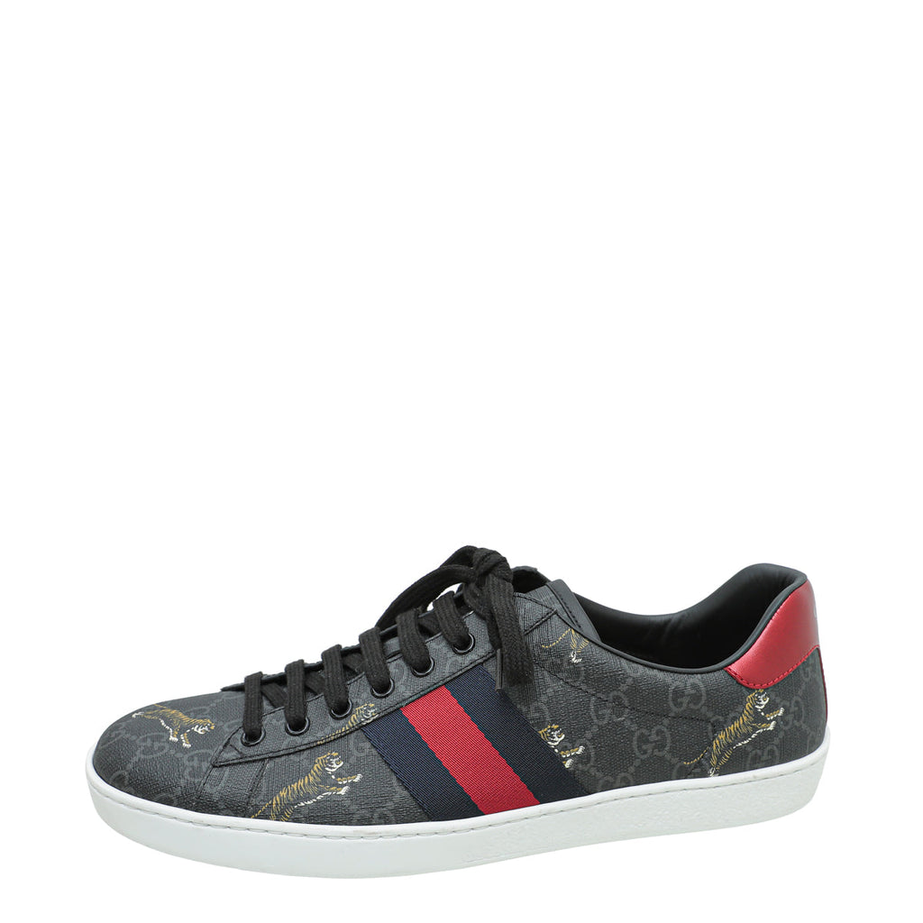 Gucci Black GG Supreme Ace Tigers Sneaker 8