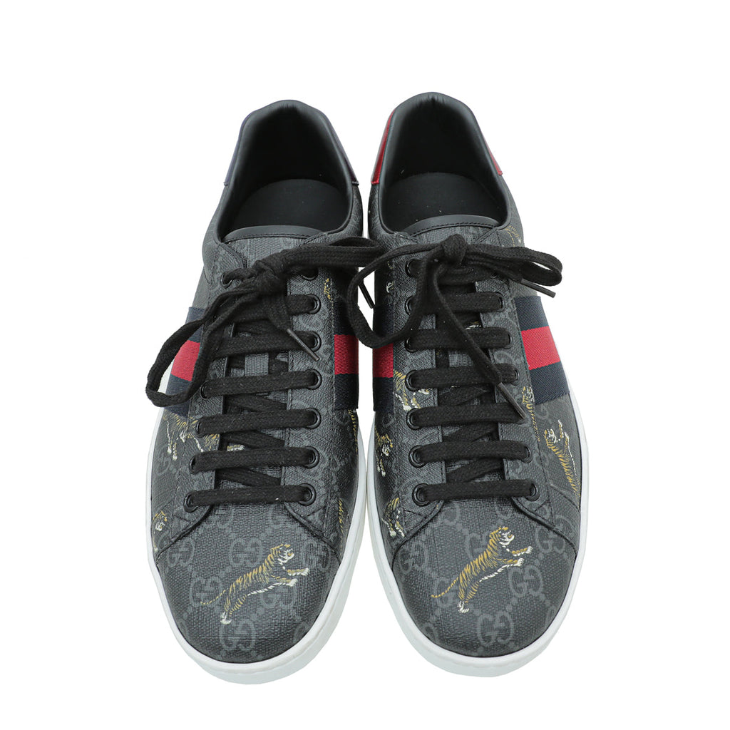 Gucci Black GG Supreme Ace Tigers Sneaker 8