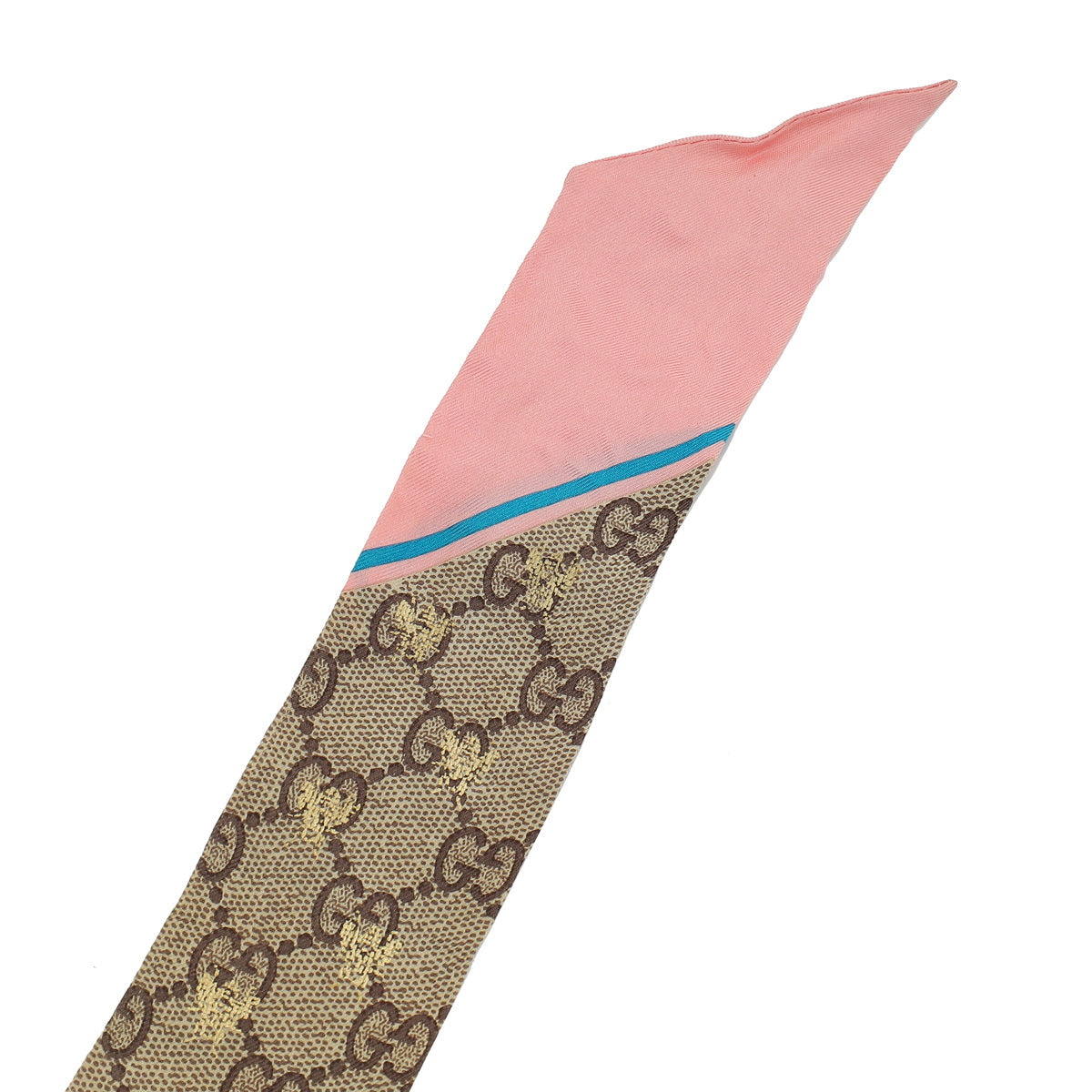 Gucci Bicolor GG Bee Metallic Printed Silk Twilly
