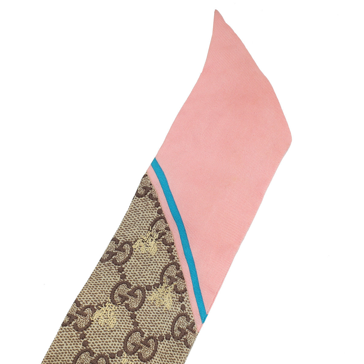 Gucci Bicolor GG Bee Metallic Printed Silk Twilly