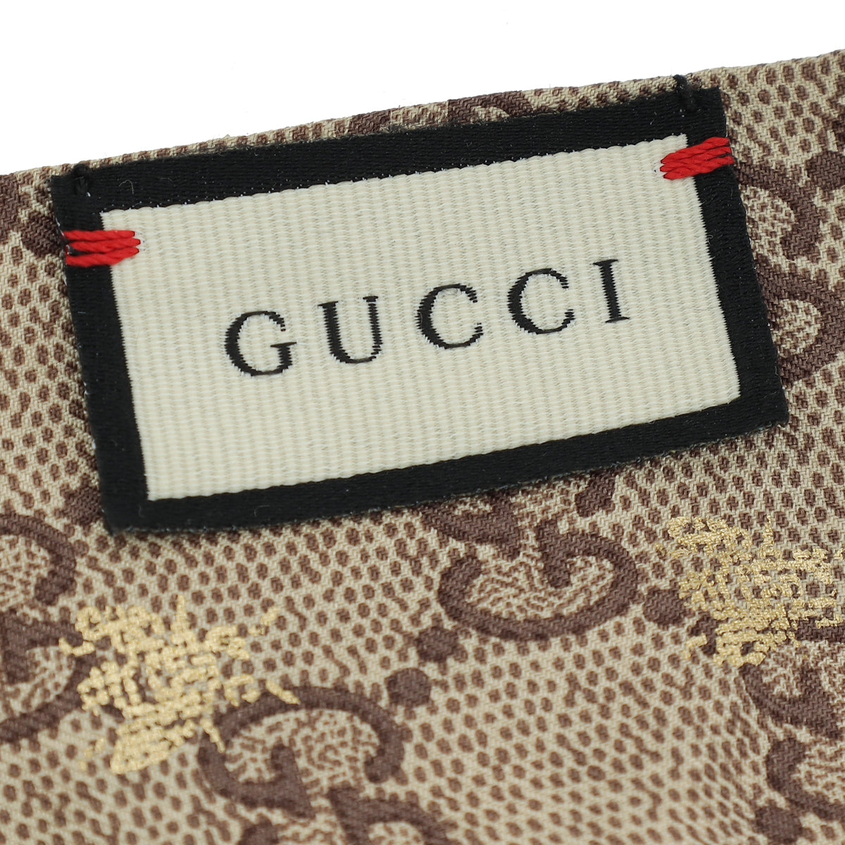 Gucci Bicolor GG Bee Metallic Printed Silk Twilly